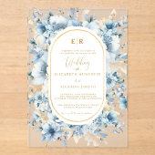 Hochzeitsfeier mit Blütenblütenblütenblütenblütenb Acryleinladungen (Vorderseite)