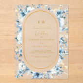 Hochzeitsfeier mit Blütenblütenblütenblütenblütenb Acryleinladungen (Vorderseite)