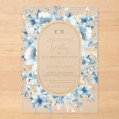 Hochzeitsfeier mit Blütenblütenblütenblütenblütenb Acryleinladungen (Vorderseite)