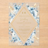 Hochzeitsfeier mit Blütenblütenblütenblütenblütenb Acryleinladungen (Vorderseite)