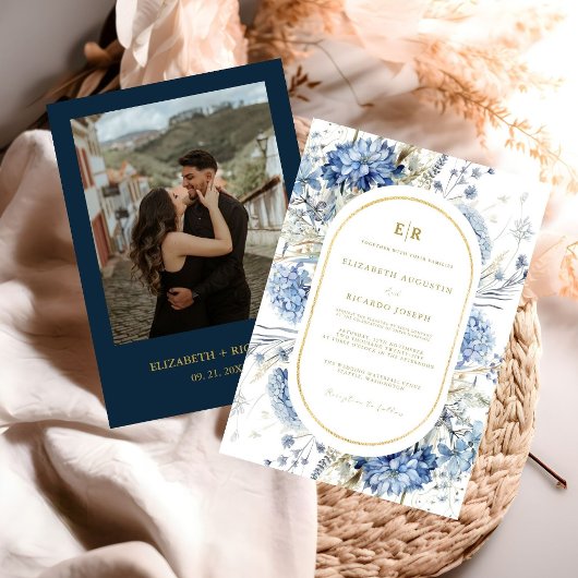 Hochzeitsfeier mit Blütenblütenblütenblütenblütenb Einladung