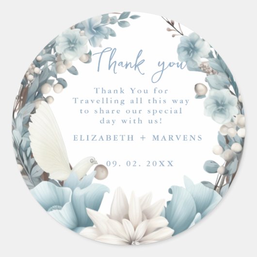 Hochzeitsfeier mit Blütenblütenblütenblütenblütenb Runder Aufkleber (Vorderseite)