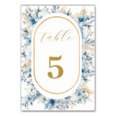 Hochzeitsfeier mit Blütenblütenblütenblütenblütenb Tischnummer (Vorderseite)