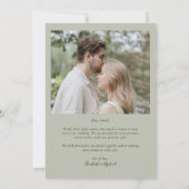 Hochzeitsfeier mit blütendem Foto dank Karte (Rückseite)