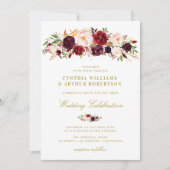 Hochzeitsfeier mit Blütenfarbe Einladung (Vorderseite)