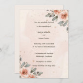 Hochzeitsfeier mit blütenfarbenem Wasser Einladung (Vorne/Hinten)