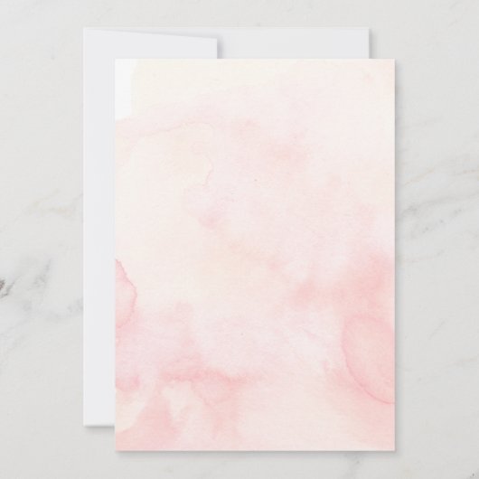 Hochzeitsfeier mit Blütenrot in Rosa Einladung (Rückseite)