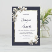 Hochzeitsfeier mit Blütenzauber Einladung (Stehend Vorderseite)