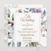 Hochzeitsfeier mit botanischem Flair Einladung (Vorne/Hinten)