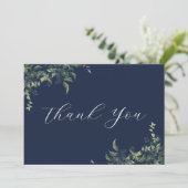 Hochzeitsfeier mit botanischer Wasserfarbe Dankeskarte (Stehend Vorderseite)