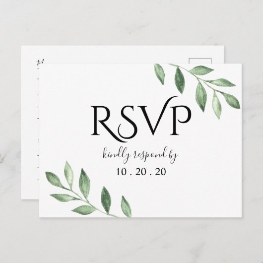 Hochzeitsfeier mit botanischer Wasserfarbe für Oli Postkarte (Vorne/Hinten)