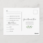 Hochzeitsfeier mit botanischer Wasserfarbe für Oli Postkarte (Rückseite)