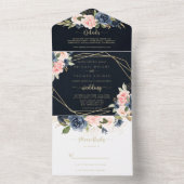 Hochzeitsfeier mit brauner Blüte All In One Einladung (Innen Boden)