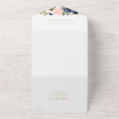 Hochzeitsfeier mit brauner Blüte All In One Einladung (Außenbereich)