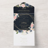 Hochzeitsfeier mit brauner Blüte All In One Einladung (Innen Boden)
