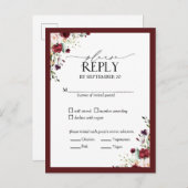 Hochzeitsfeier mit brauner Wasserfarbe Einladungspostkarte (Vorne/Hinten)