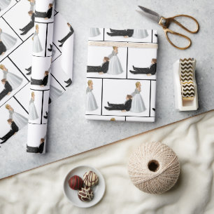 Hochzeitsfeier mit Braut und Bräutigam Geschenkpapier