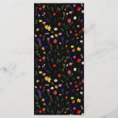 Hochzeitsfeier mit bunten Blume Menükarte (Rückseite)