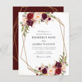 Hochzeitsfeier mit Burgunder Roter Wasserfarbe (Vorne/Hinten)