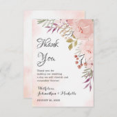 Hochzeitsfeier mit Christlichem Rosa Wasserfarbe Dankeskarte (Vorne/Hinten)