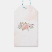 Hochzeitsfeier mit Christlichem Rosa Wasserfarbe Geschenkanhänger (Rückseite)