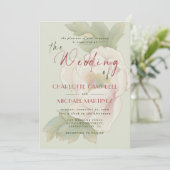 Hochzeitsfeier mit dem Foto "Modern Sage Green Blu Einladung (Stehend Vorderseite)