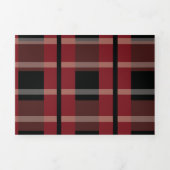 Hochzeitsfeier mit dem Karierten Ring-Logo in Burg Dreifach Gefaltete Einladung (Cover)