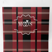 Hochzeitsfeier mit dem Karierten Ring-Logo in Burg Dreifach Gefaltete Einladung (Innen Erste Seite)