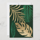 Hochzeitsfeier mit dem tropischen Goldblatt Einladung (Rückseite)