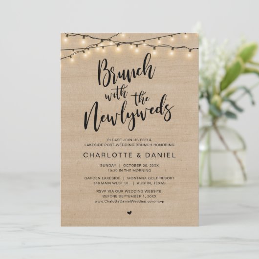 Hochzeitsfeier mit den frisch vermählten, modern r einladung (Stehend Vorderseite)