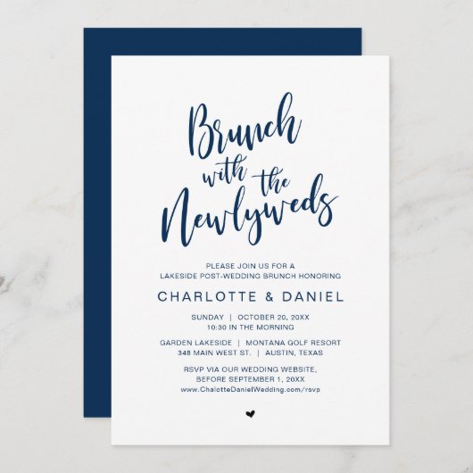 Hochzeitsfeier mit den frisch vermählten, modern r einladung (Vorne/Hinten)