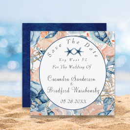 Hochzeitsfeier mit der Navy Blush Beach Watercolor Save The Date