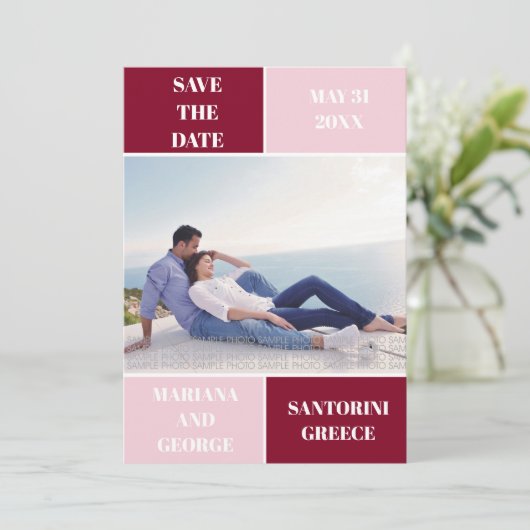 Hochzeitsfeier mit dunklen Farbtönen Das Datum spe Save The Date (Stehend Vorderseite)