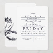 Hochzeitsfeier mit einem ausgeklügelten Blue Vinta Einladung (Vorne/Hinten)