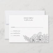 Hochzeitsfeier mit Elegant RSVP Karte (Vorderseite)
