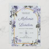 Hochzeitsfeier mit Elegant und Hydrangea Einladung (Vorne/Hinten)