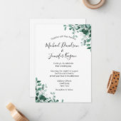 Hochzeitsfeier mit elegantem Aquarell Mitteilungskarte (Vorderseite/Rückseite Beispiel)