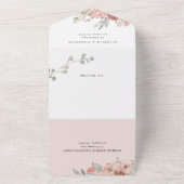 Hochzeitsfeier mit elegantem, rosafarbenem Wasser All In One Einladung (Außenbereich)