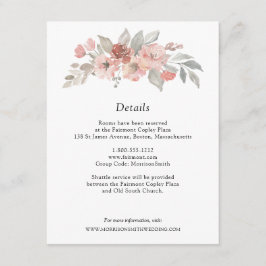 Hochzeitsfeier mit elegantem, rosafarbenem Wasser Begleitkarte