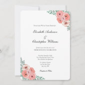 Hochzeitsfeier mit elegantem, rosafarbenem Wasser Einladung (Vorderseite)