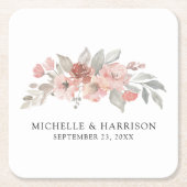 Hochzeitsfeier mit elegantem, rosafarbenem Wasser Rechteckiger Pappuntersetzer (Vorderseite)