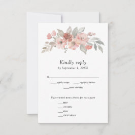 Hochzeitsfeier mit elegantem, rosafarbenem Wasser RSVP Karte