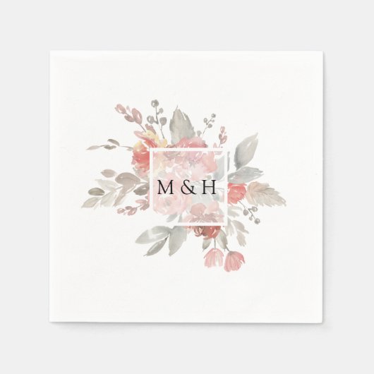 Hochzeitsfeier mit elegantem, rosafarbenem Wasser Serviette (Vorderseite)