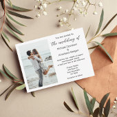 Hochzeitsfeier mit elegantem Skript für das Foto Mitteilungskarte