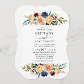 Hochzeitsfeier mit elegantem Watercolor Einladung (Vorne/Hinten)