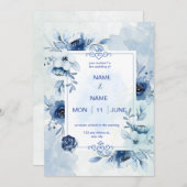 Hochzeitsfeier mit eleganten Aquarellfarben Einladung (Vorne/Hinten)