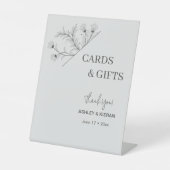 Hochzeitsfeier mit eleganten Blumenzetteln Sockelschild (Vorderseite)