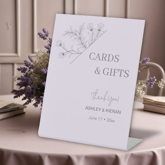 Hochzeitsfeier mit eleganten Blumenzetteln Sockelschild