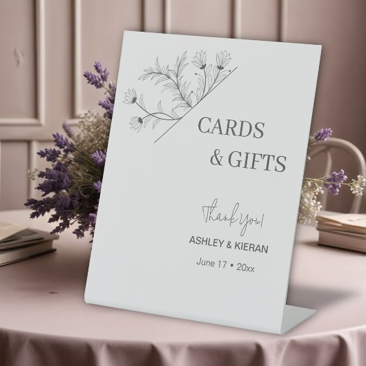 Hochzeitsfeier mit eleganten Blumenzetteln Sockelschild