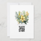 Hochzeitsfeier mit Evergreen und Gold Floral Sprin Einladung (Rückseite)